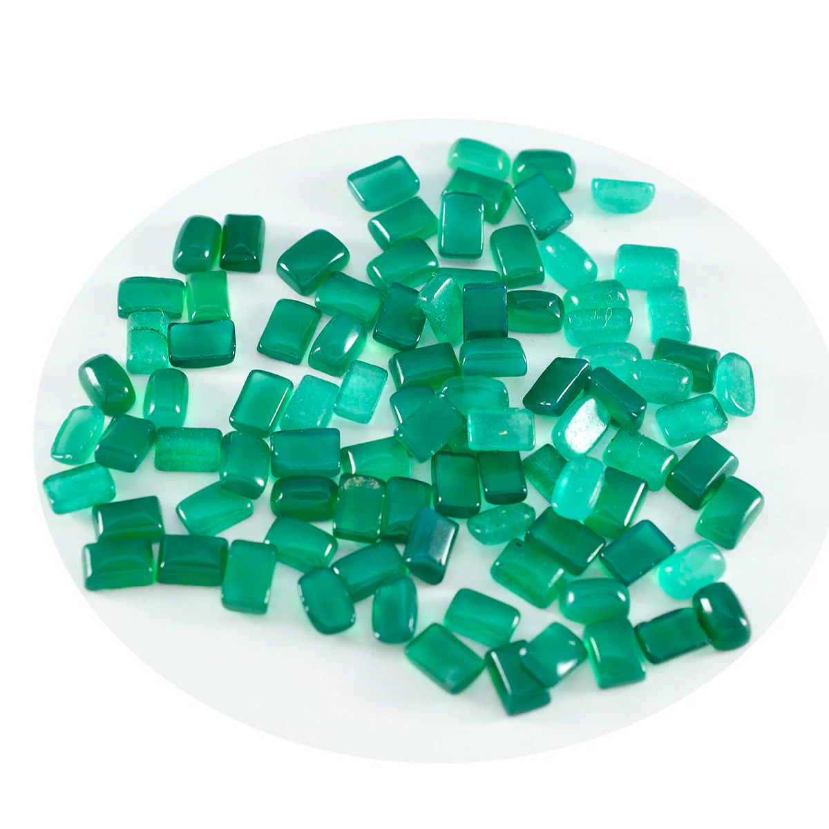 Green Onyx 10PC Tiny 3x5 MM Emerald Cabochon Green Luster semi Precious Precious Gemstone - Image 3