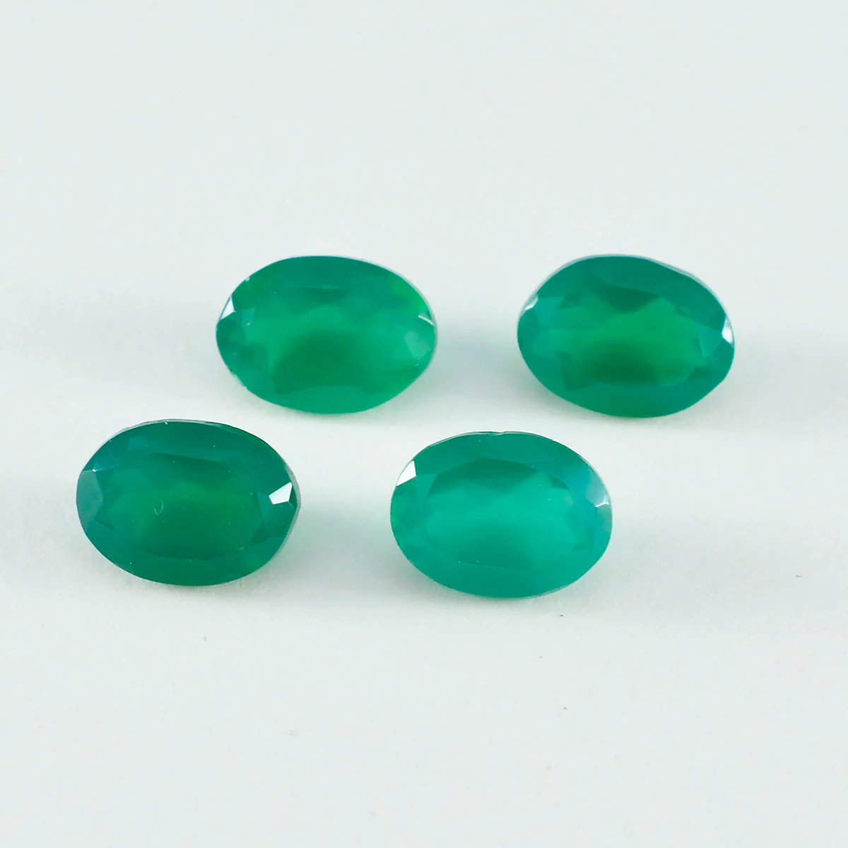 Green Onyx 10PC Tiny 3x5 MM Oval Faceted Green Brilliant Semi Precious Loose Gems