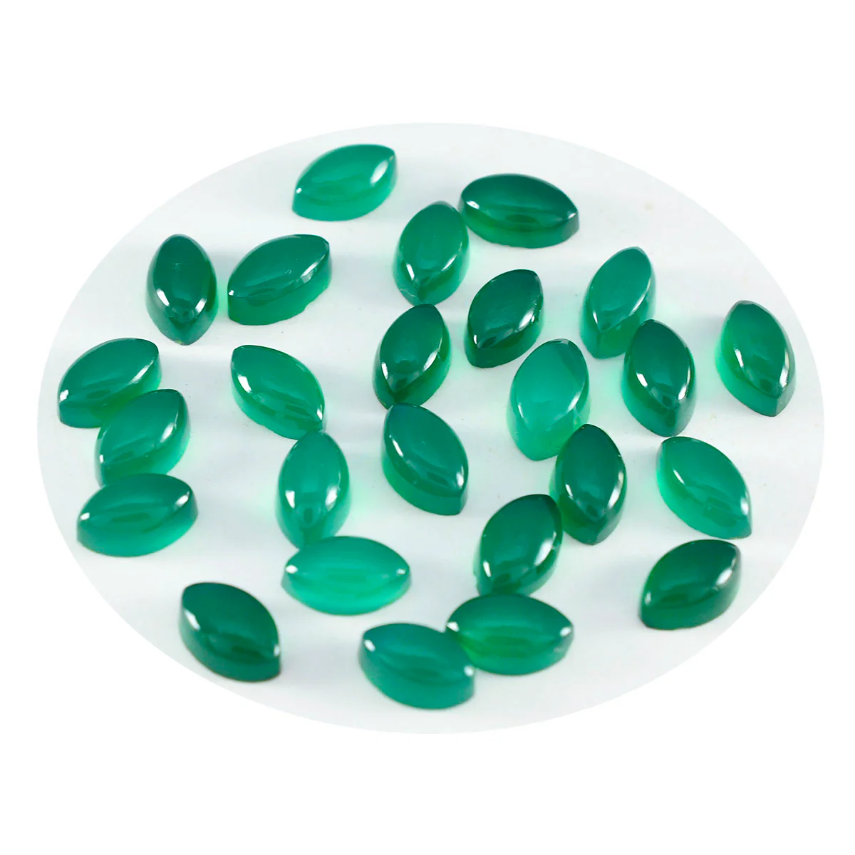 Green Onyx 10PC Tiny 3x6 MM Marquise Cabochon Green Genuine semi Precious Loose Gems - Image 2