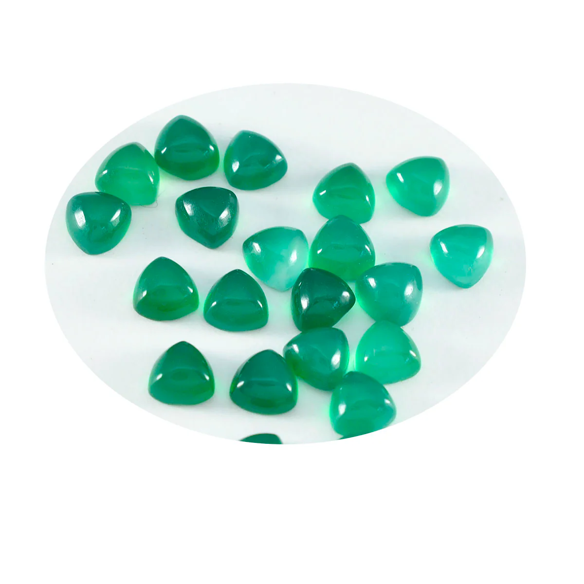 Green Onyx 10PC Tiny 4x4 MM Triangle Cabochon Green High-Quality semi Precious Precious Gemstone - Image 2