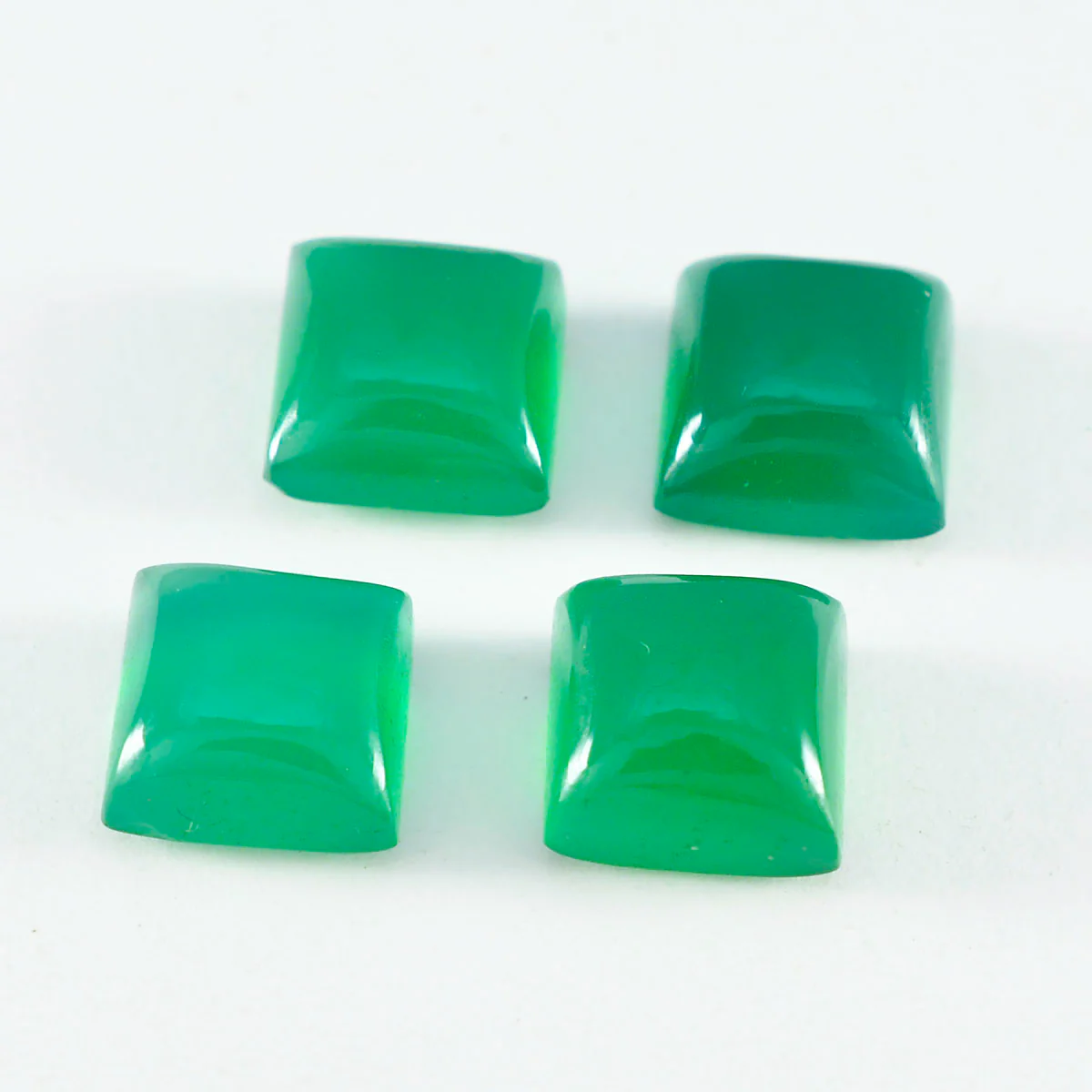 Green Onyx 10PC Tiny 5x5 MM Square Cabochon Green Brilliant semi Precious Loose Gemstones - Image 3