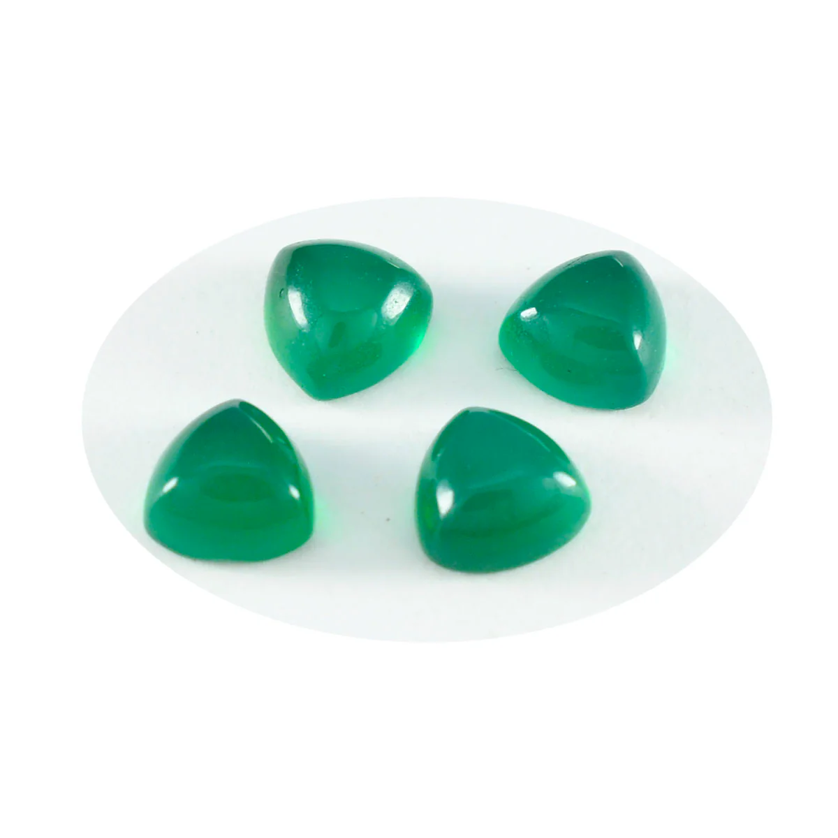 Green Onyx 1PC Large 10x10 MM Triangle Cabochon Green Brilliant semi Precious Precious Gemstone - Image 2