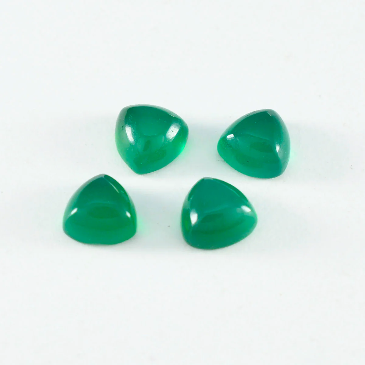Green Onyx 1PC Large 10x10 MM Triangle Cabochon Green Brilliant semi Precious Precious Gemstone - Image 3
