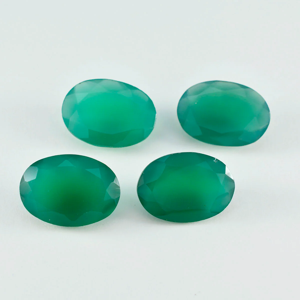 Green Onyx 1PC Large 10x12 MM Oval Faceted Green Genuine Semi Precious Loose Gemstones - Image 3