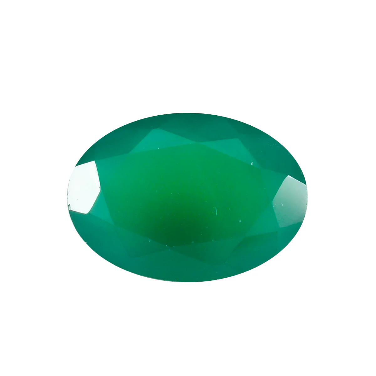 Green Onyx 1PC Large 10x14 MM Oval Faceted Green Superior Semi Precious Gems - Image 3