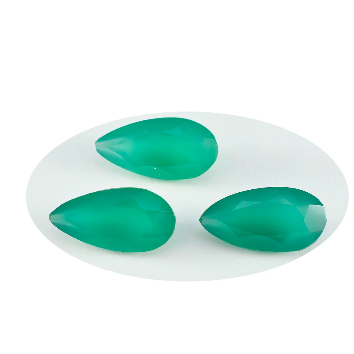 Green Onyx 1PC Large 10x14 MM Pear Faceted Green Fine Semi Precious Loose Gemstone