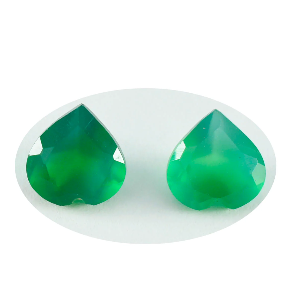 Green Onyx 1PC Large 12x12 MM Heart Faceted Green High-Quality Semi Precious Loose Gemstones - Image 2