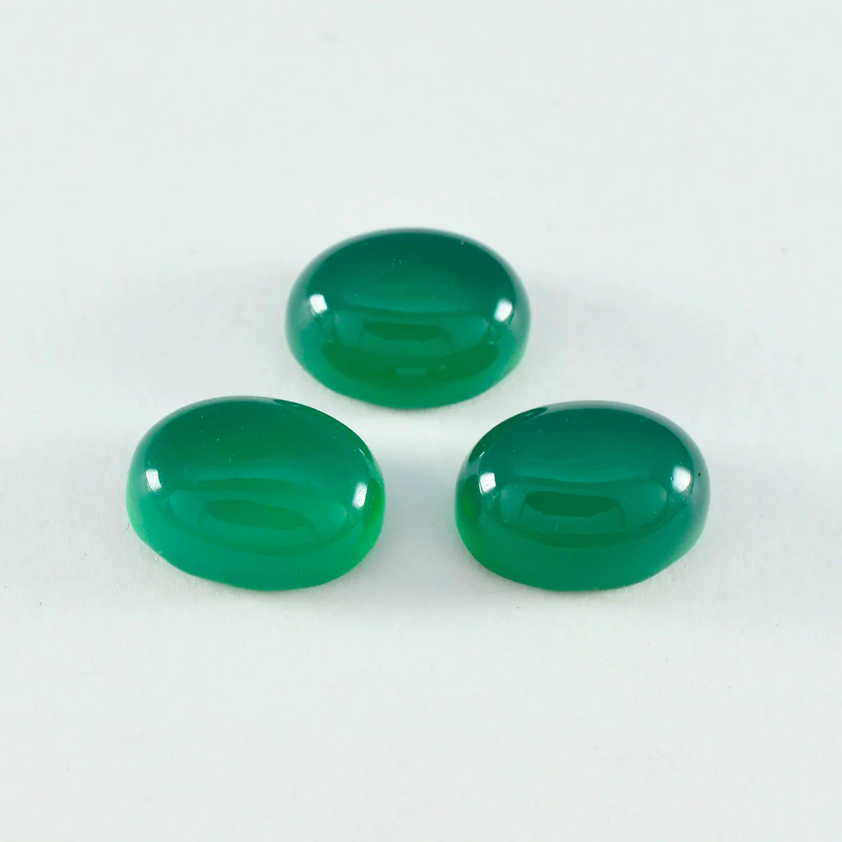 Green Onyx 1PC Large 8x12 MM Oval Cabochon Green Luster semi Precious Precious Gemstone