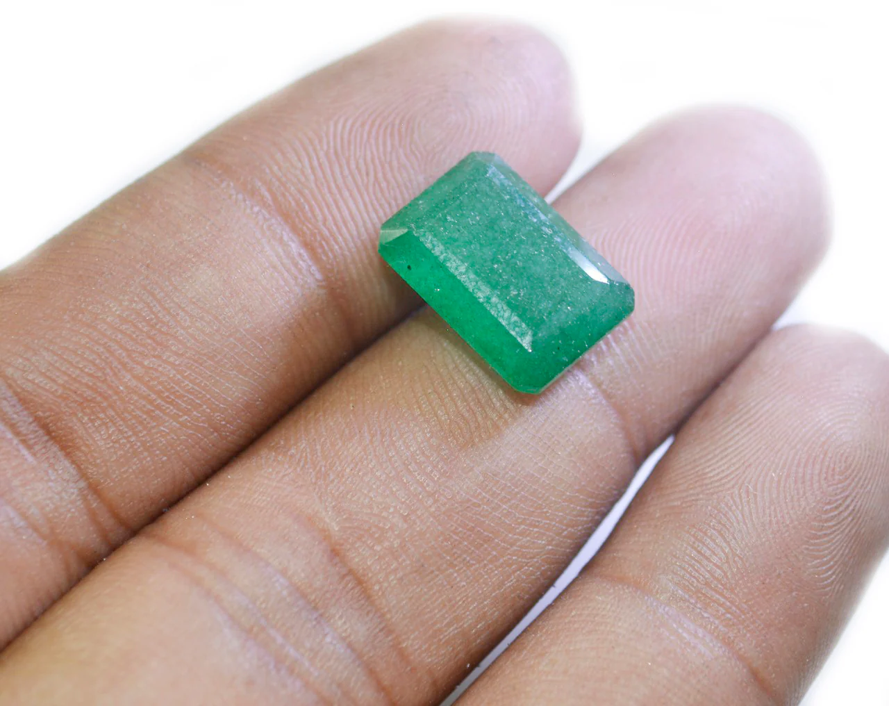 Green Onyx 1PC Large 9x11 MM Emerald Faceted Green Brilliant Semi Precious Loose Gems - Image 3