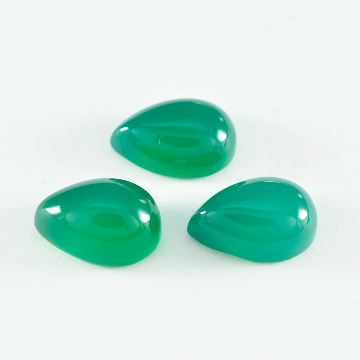 Green Onyx 1PC Medium 7x10 MM Pear Cabochon Green Shine semi Precious Loose Gems - Image 4