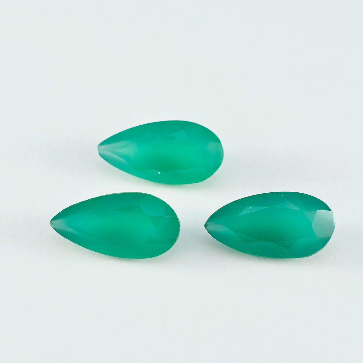 Green Onyx 1PC Medium 7x10 MM Pear Faceted Green Polished Semi Precious Loose Gems - Image 2
