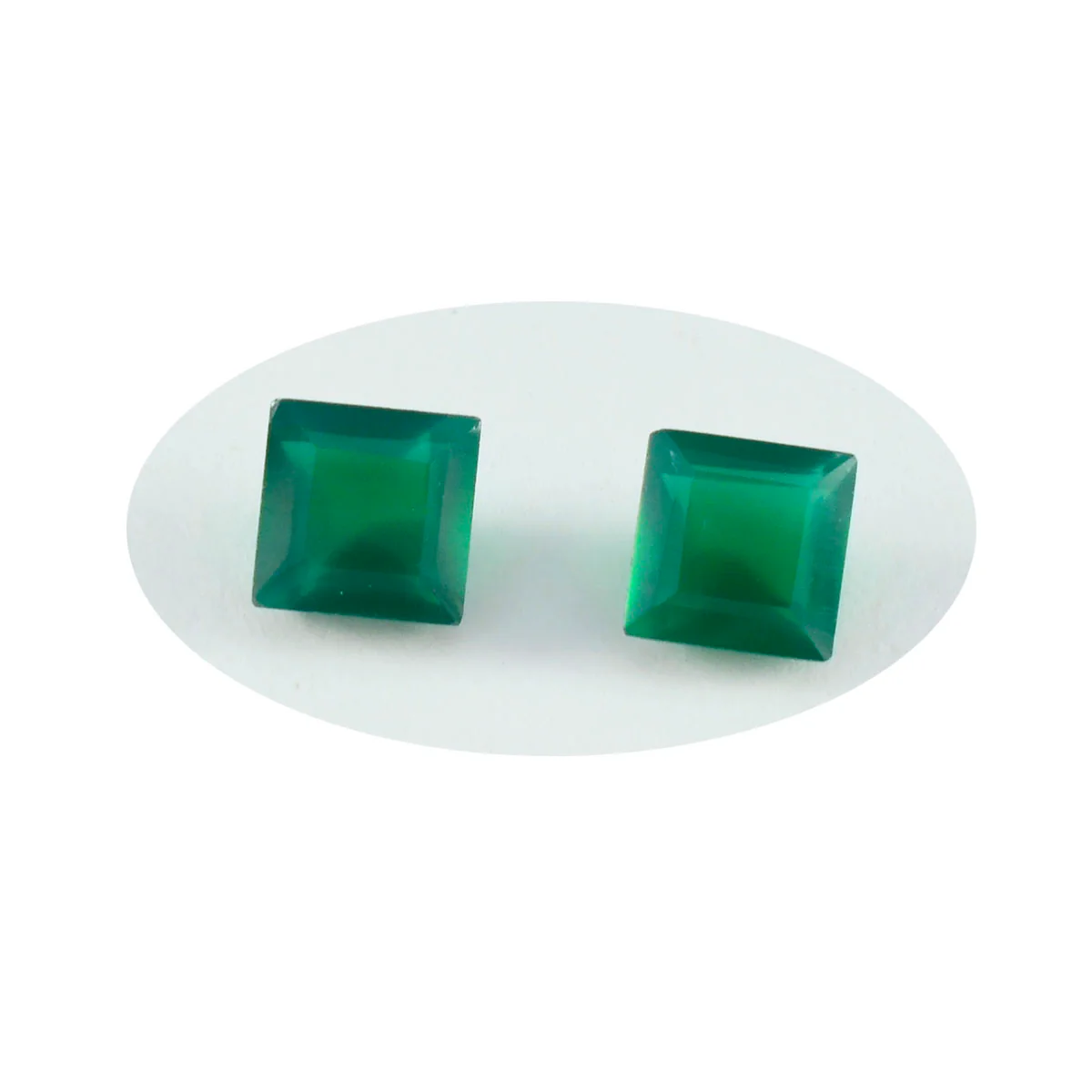 Green Onyx 1PC Medium 9x9 MM Square Faceted Green Lustrous Semi Precious Gems - Image 3