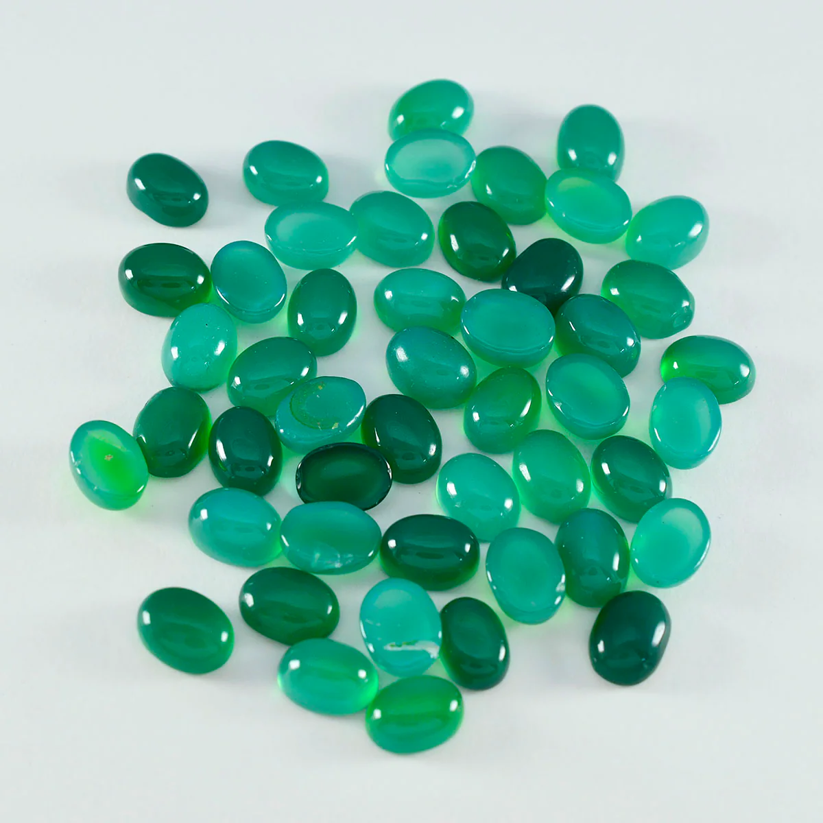 Green Onyx 1PC Small 6x9 MM Oval Cabochon Green Fiery semi Precious Gems - Image 3