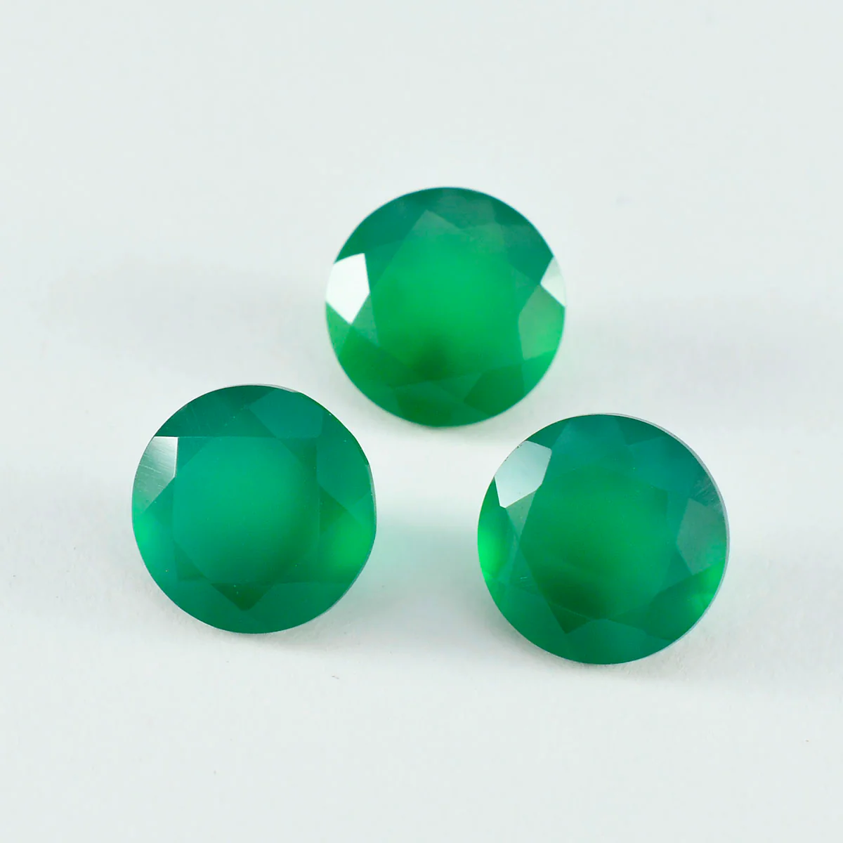 Green Onyx 1PC Small 7x7 MM Round Faceted Green Splendid Semi Precious Loose Gemstone - Image 3
