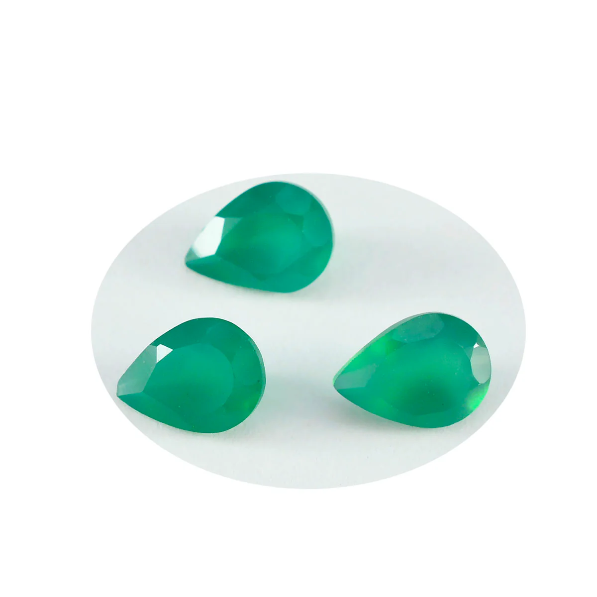 Green Onyx 1PC Small 7x9 MM Pear Faceted Green Sparkling Semi Precious Gems - Image 4