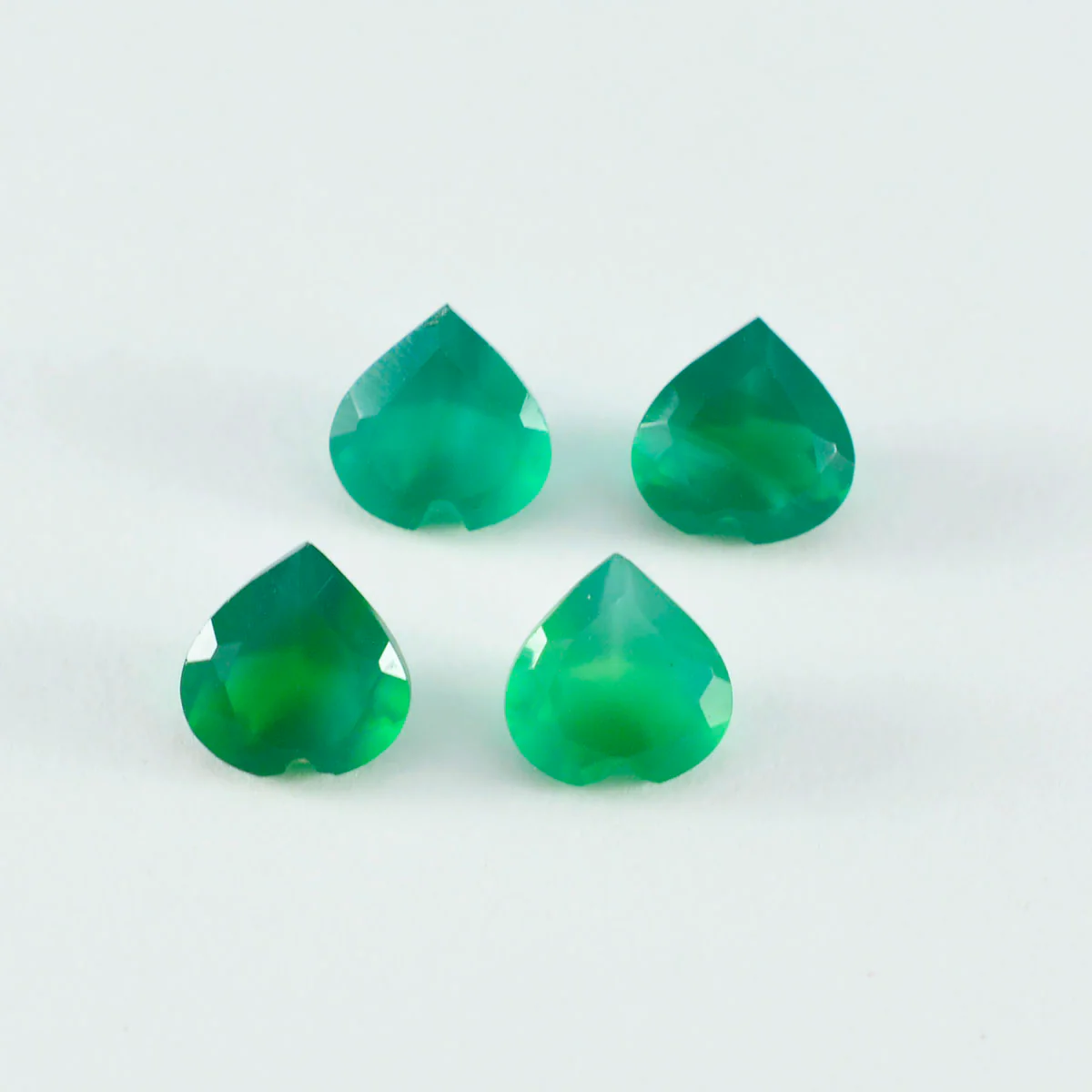 Green Onyx 1PC Tiny 6x6 MM Heart Faceted Green Polished Semi Precious Loose Gems
