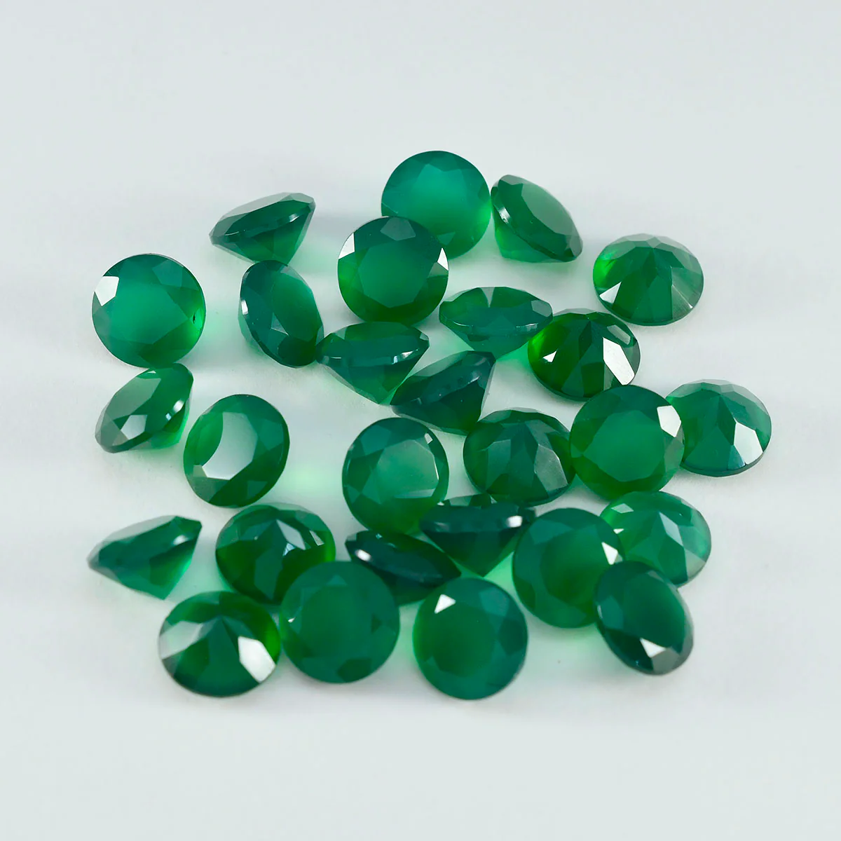 Green Onyx 1PC Tiny 6x6 MM Round Faceted Green Polished Semi Precious Loose Gems - Image 3