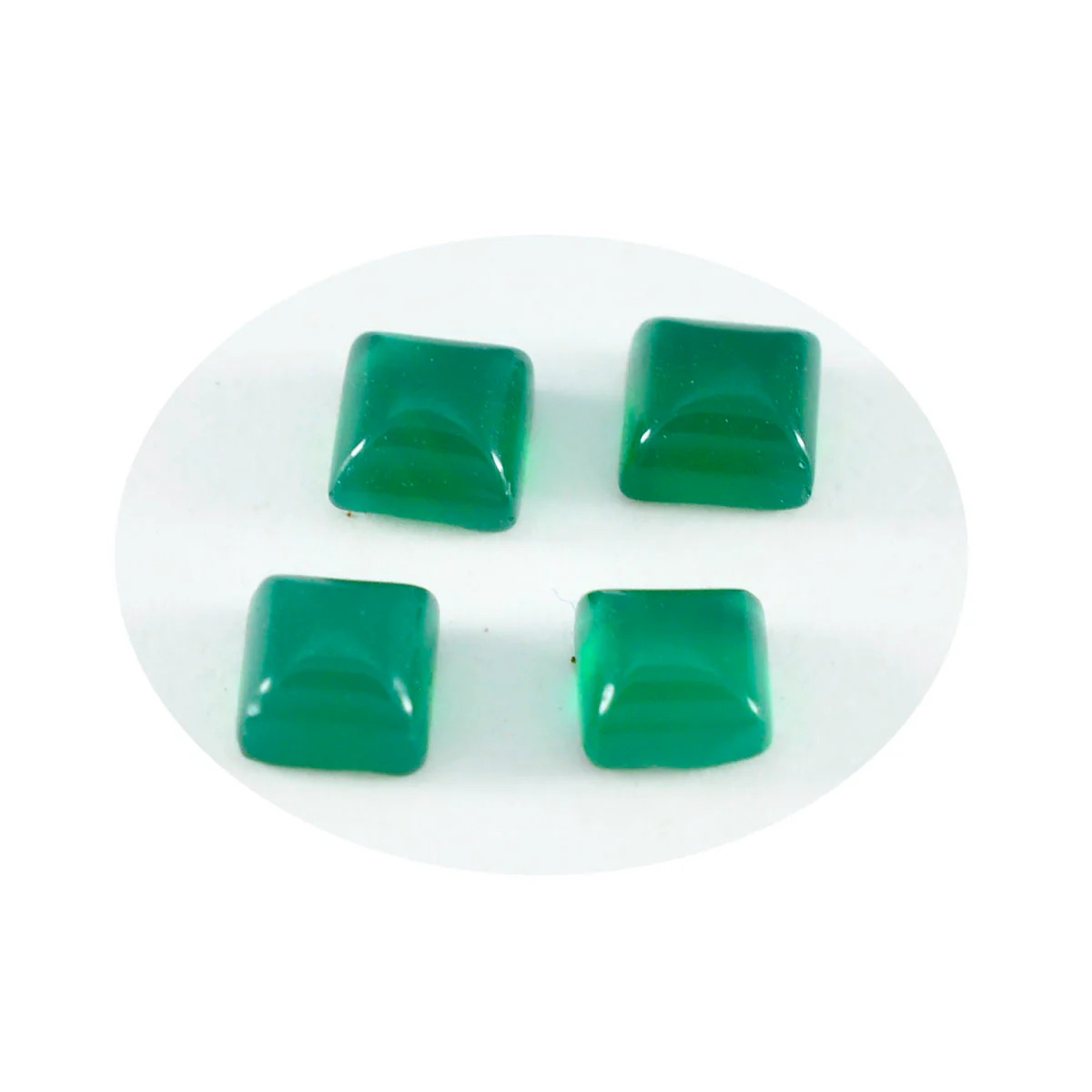 Green Onyx 1PC Tiny 6x6 MM Square Cabochon Green Sparkling semi Precious Semi Precious Gemstone - Image 2