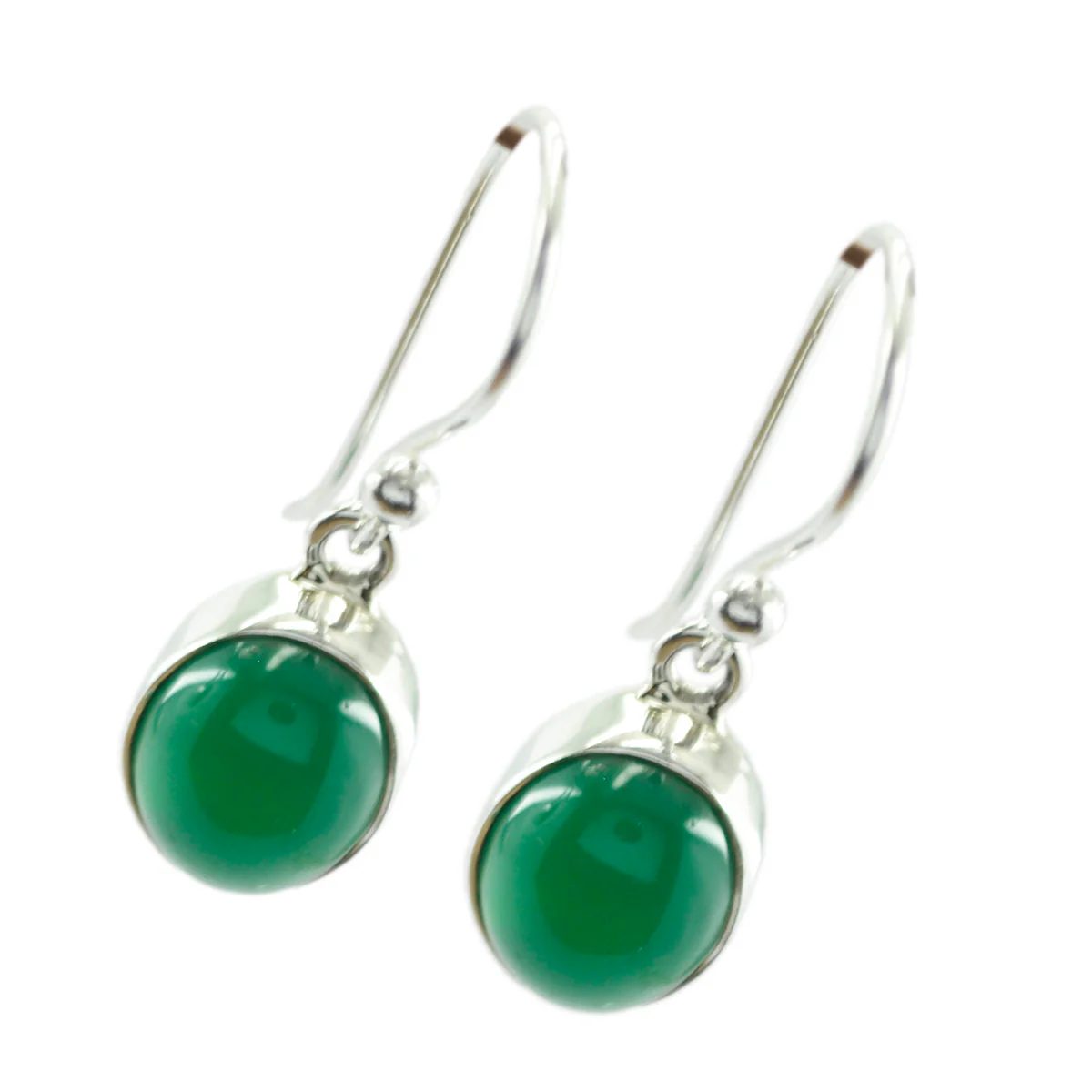 Green Onyx African Carolina multiple Dangle Green 925 Silver Earring - Image 2