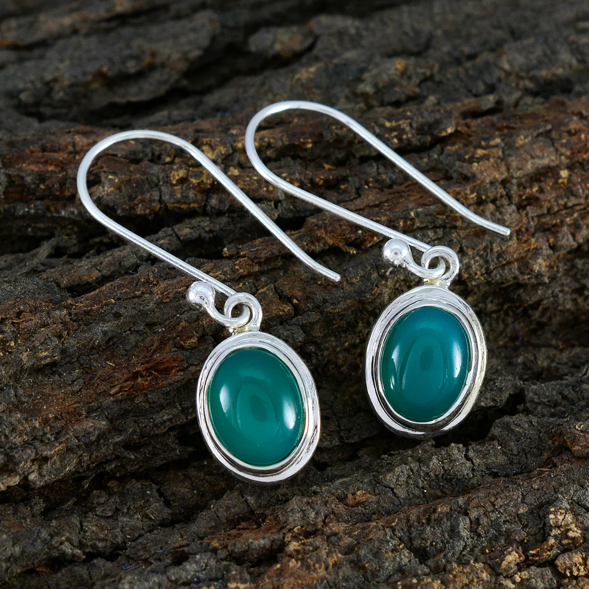 Green Onyx German Carla multiple Dangle Green Silver Earring - Image 3