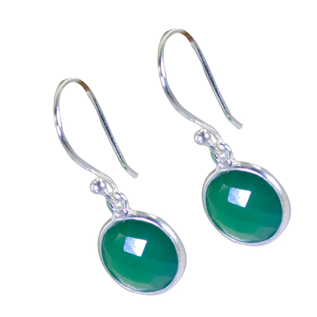 Green Onyx Mexican Isabella multiple Dangle Green Silver Earring - Image 2