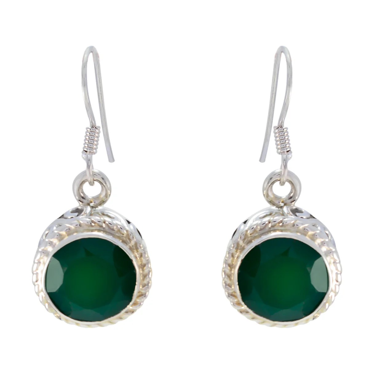 Green Onyx Moroccan Mia multiple Dangle Green 92.5 Silver Earring
