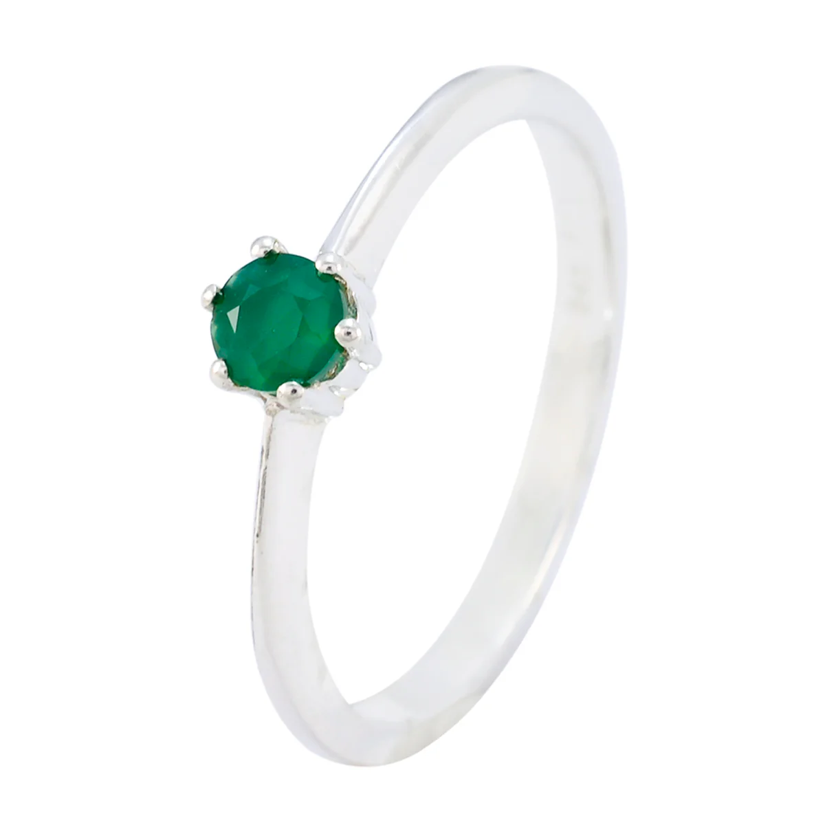 Green Onyx Solitaire American 925 Silver Green Gemstones Elegant Fairytale Ring Jewellery - Image 2