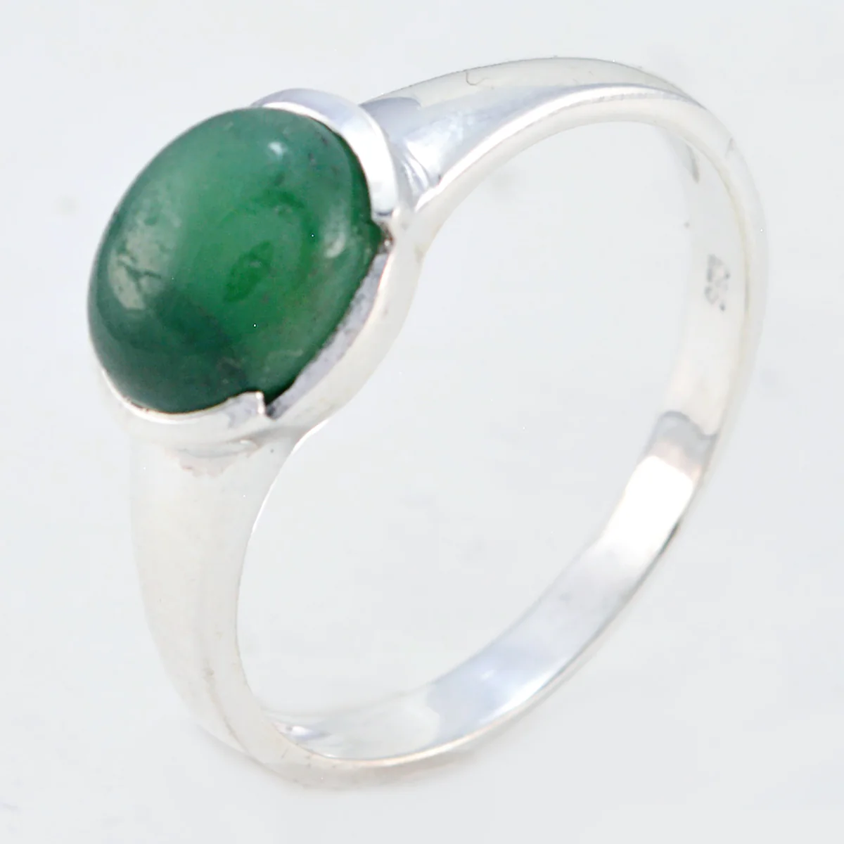 Green Onyx Solitaire American 925 Sterling Silver Green Gems Dainty Modern Ring Jewellery - Image 2