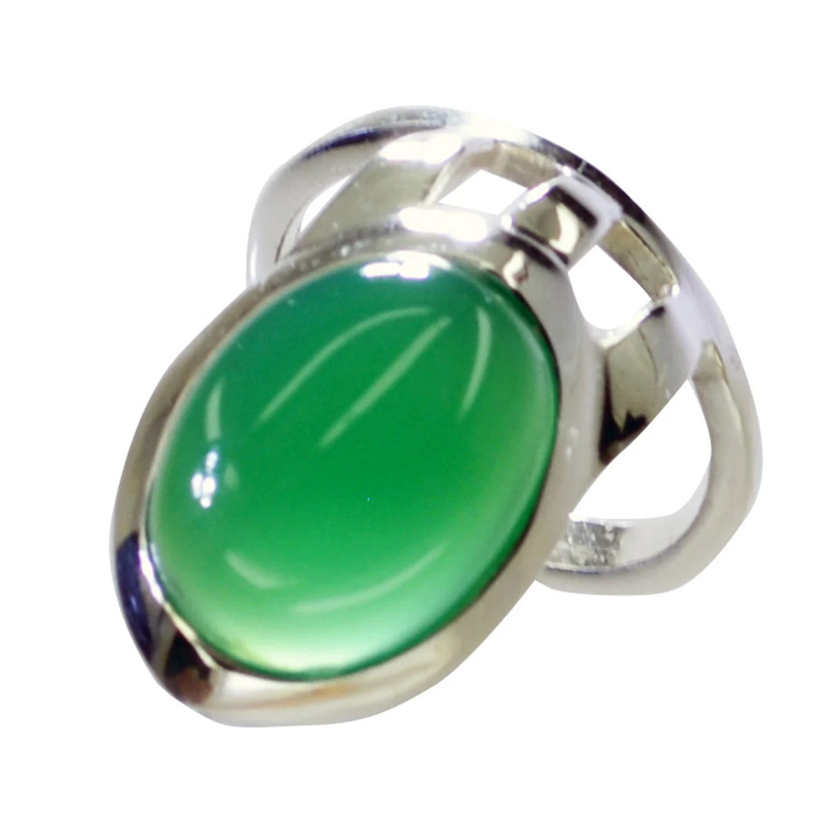 Green Onyx Solitaire German 925 Sterling Silver Green Gems Essential Signet Ring Jewellery