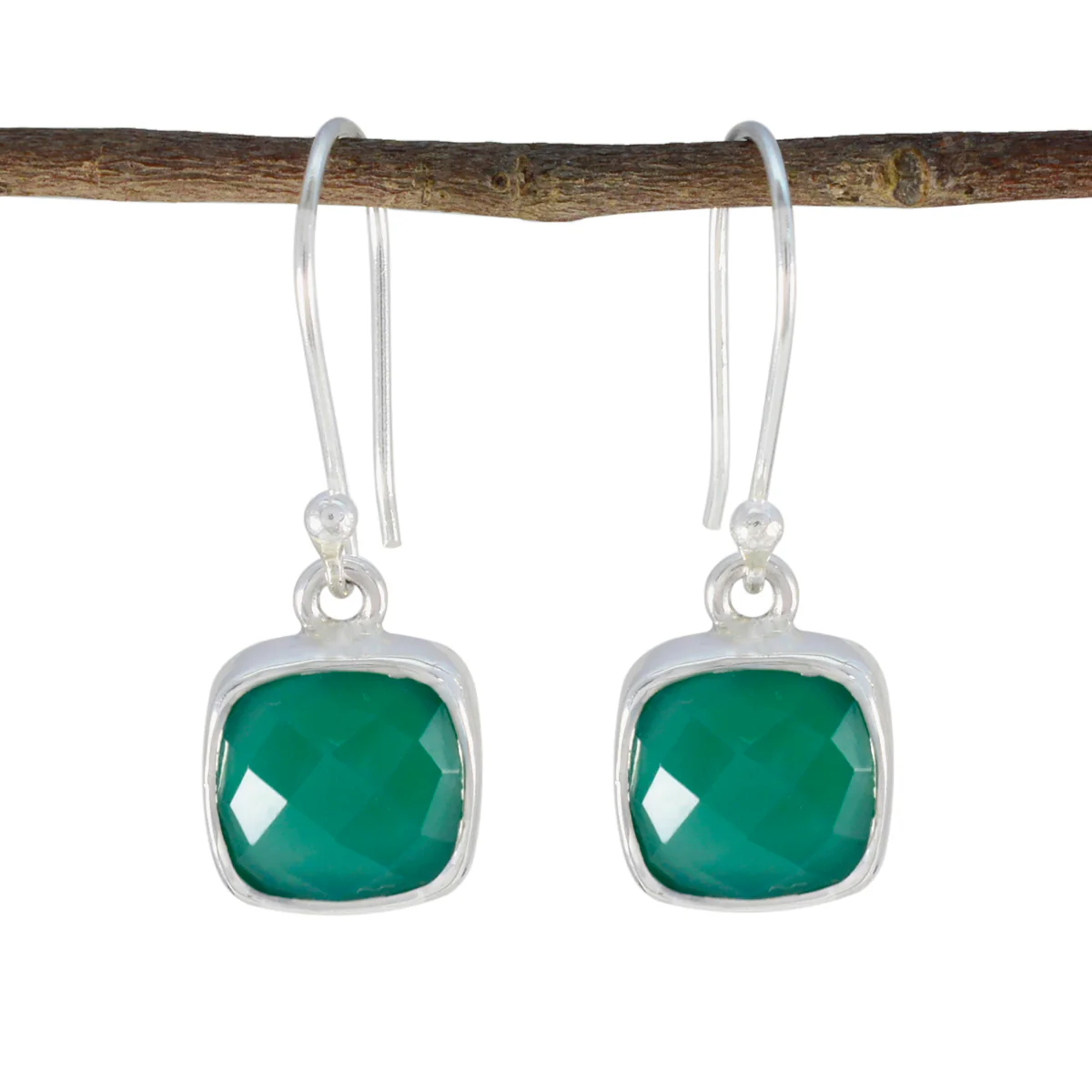 Green Onyx Spanish Ivana multiple Dangle Green Silver Earring