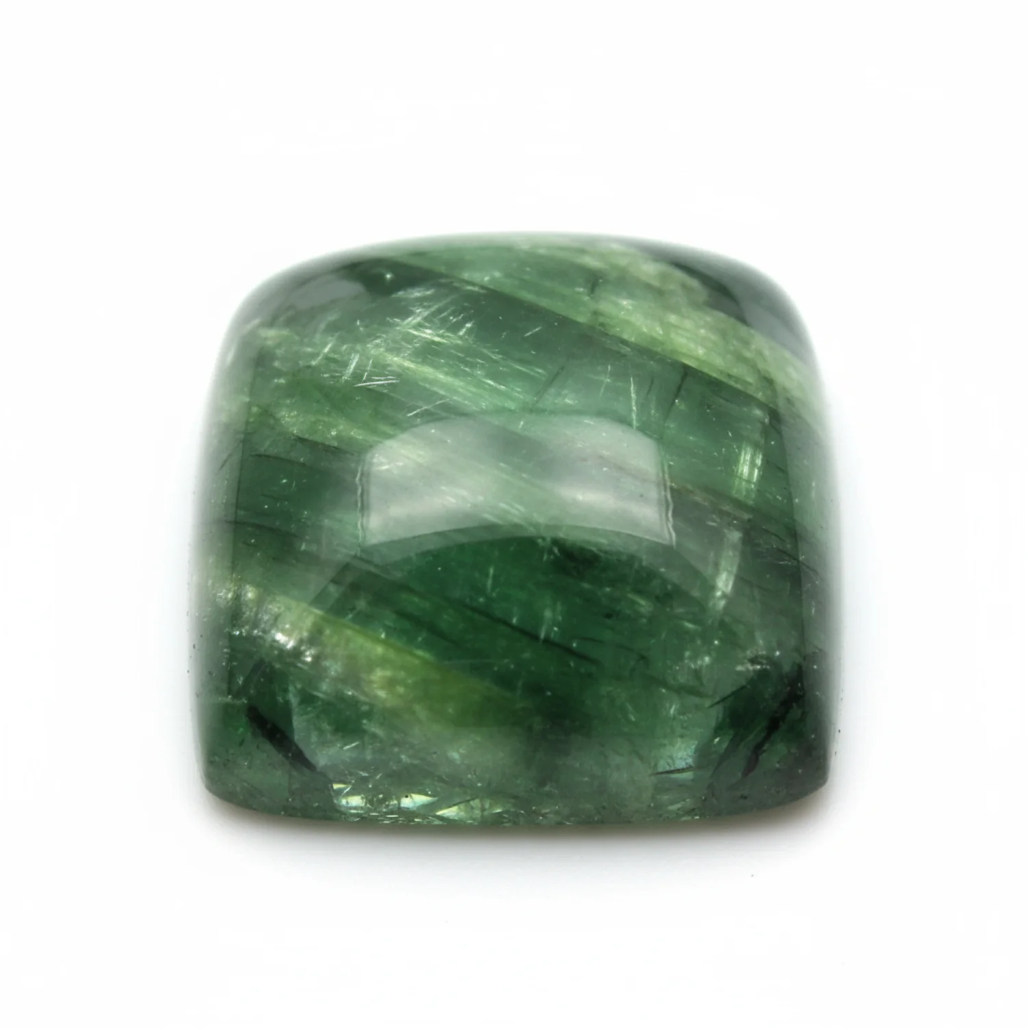 Green Tourmaline 1PC Large 10x10 MM Square Cabochon Green Natural semi Precious Loose Gemstone - Image 2