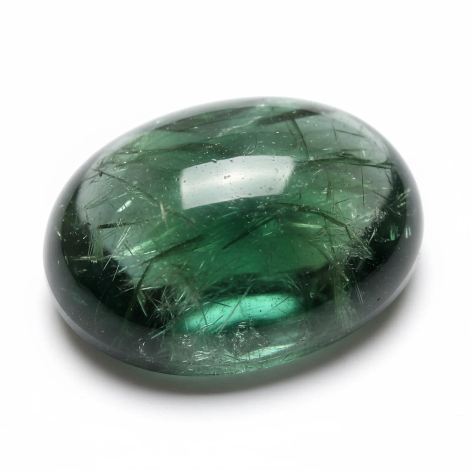 Green Tourmaline 1PC Large 10x12 MM Oval Cabochon Green Fiery semi Precious Semi Precious Gemstone - Image 2