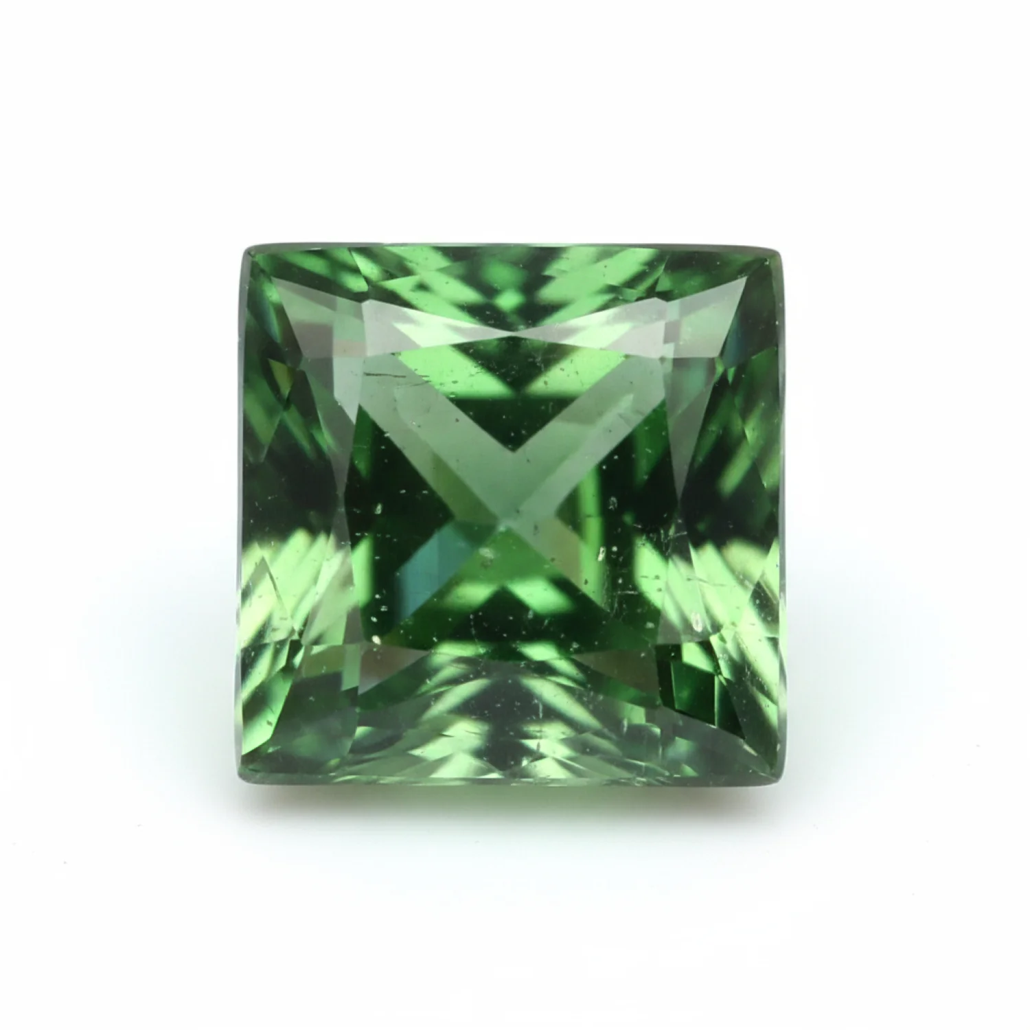 Green Tourmaline 1PC Large 11x11 MM Square Faceted Green Fine Semi Precious Gems - Image 2