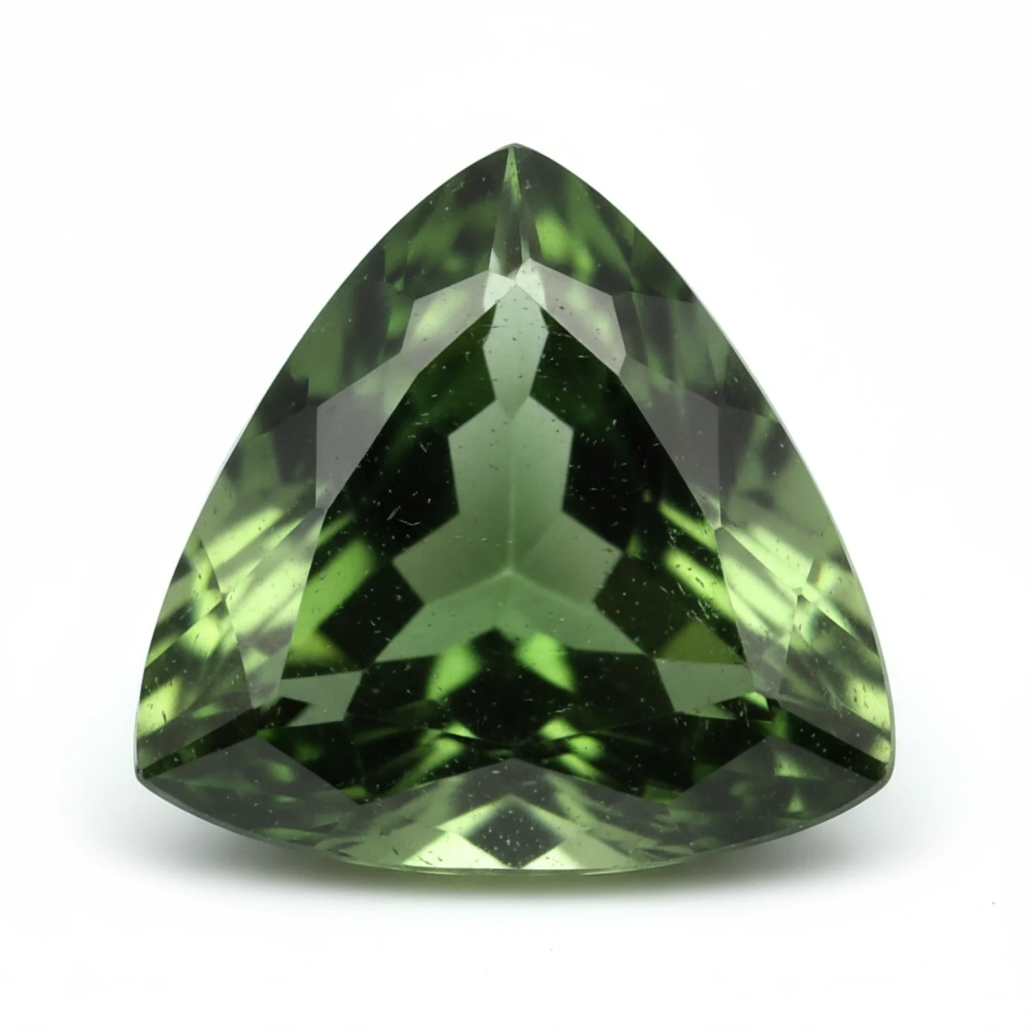 Green Tourmaline 1PC Large 11x11 MM Triangle Faceted Green Fine Semi Precious Gems - Image 2