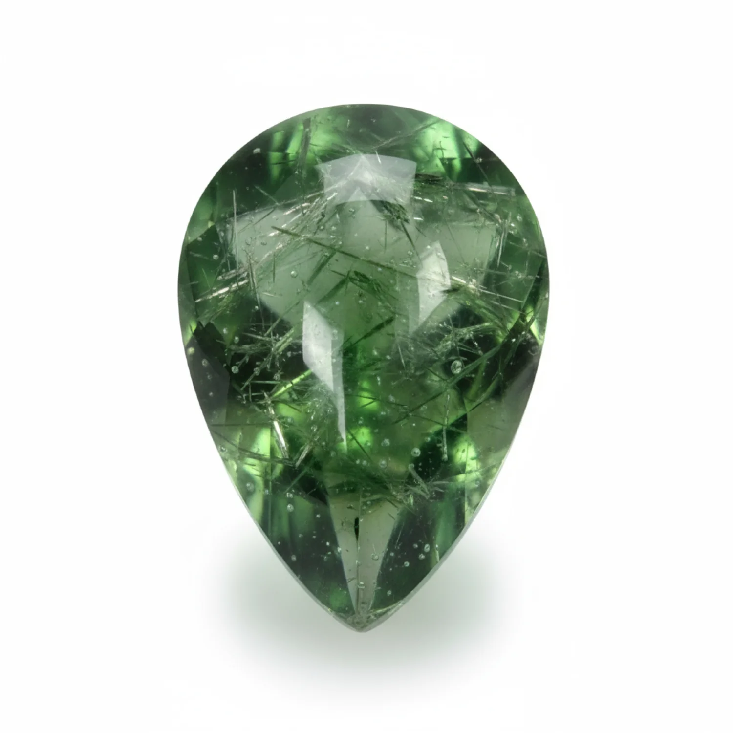 Green Tourmaline 1PC Medium 8x10 MM Pear Cabochon Green Sparkling semi Precious Gems
