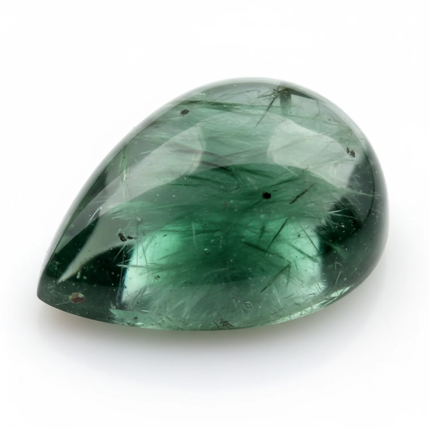 Green Tourmaline 1PC Medium 8x10 MM Pear Cabochon Green Sparkling semi Precious Gems - Image 2