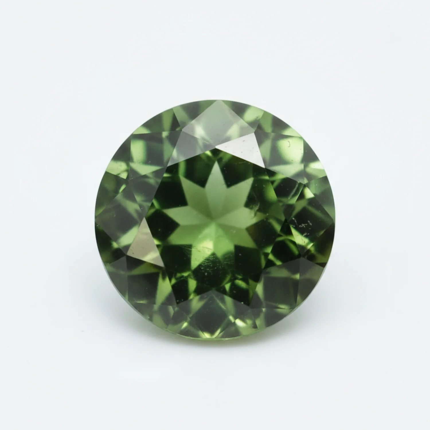 Green Tourmaline 1PC Medium 9x9 MM Round Faceted Green Lustrous Semi Precious Loose Gemstone - Image 2