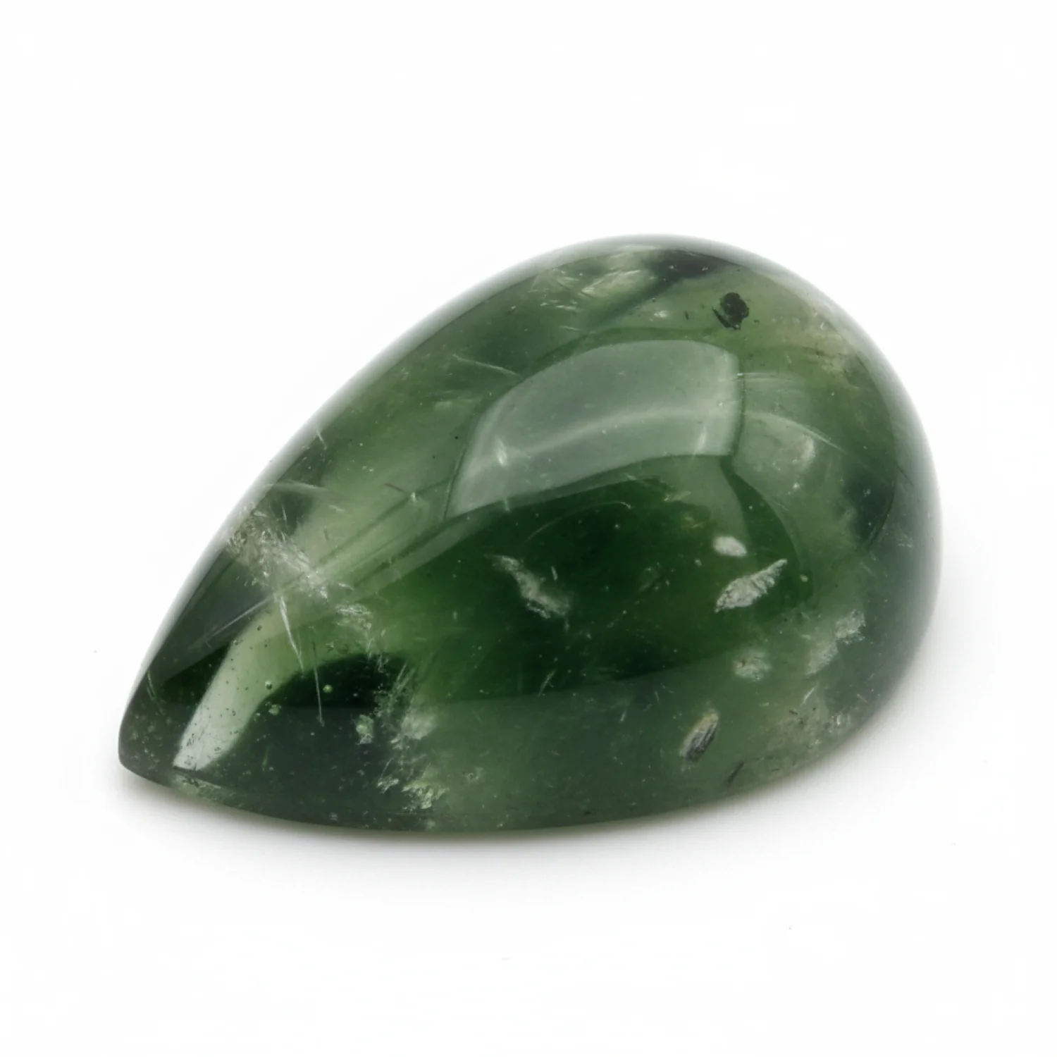 Green Tourmaline 1PC Small 6x8 MM Pear Cabochon Green Superior semi Precious Loose Gemstone - Image 2