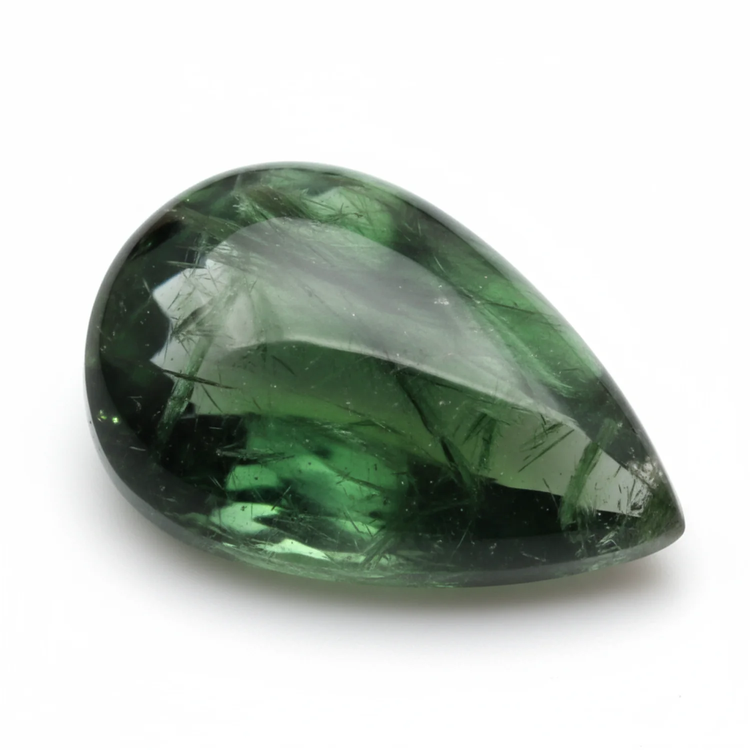 Green Tourmaline 1PC Small 6x9 MM Pear Cabochon Green Pure semi Precious Loose Gemstones - Image 2