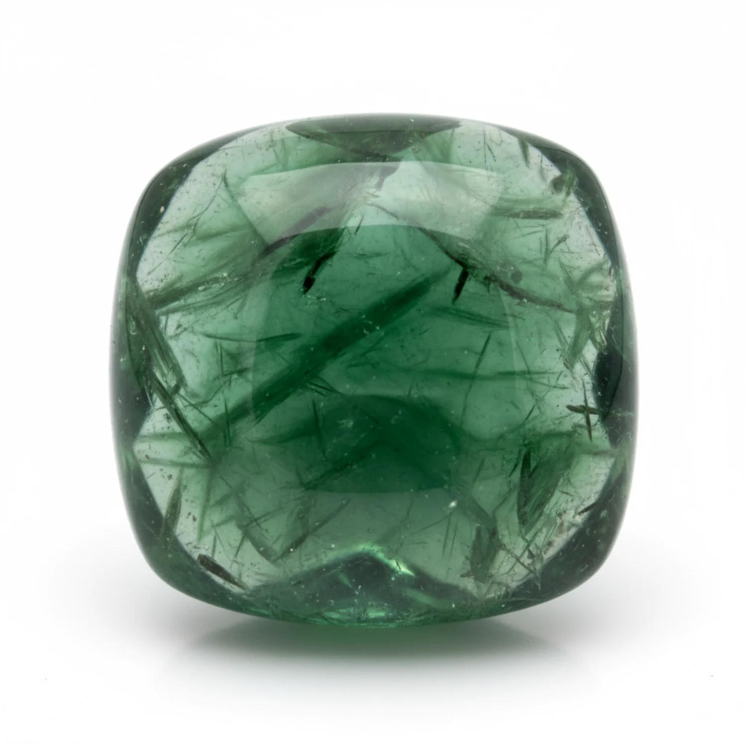 Green Tourmaline 1PC Small 7x7 MM Square Cabochon Green Shine semi Precious Precious Gemstone - Image 2