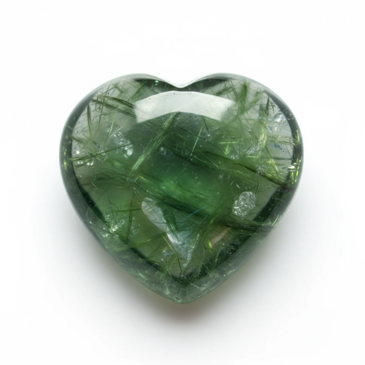 Green Tourmaline 1PC Small 8x8 MM Heart Cabochon Green Superior semi Precious Loose Gemstone - Image 2