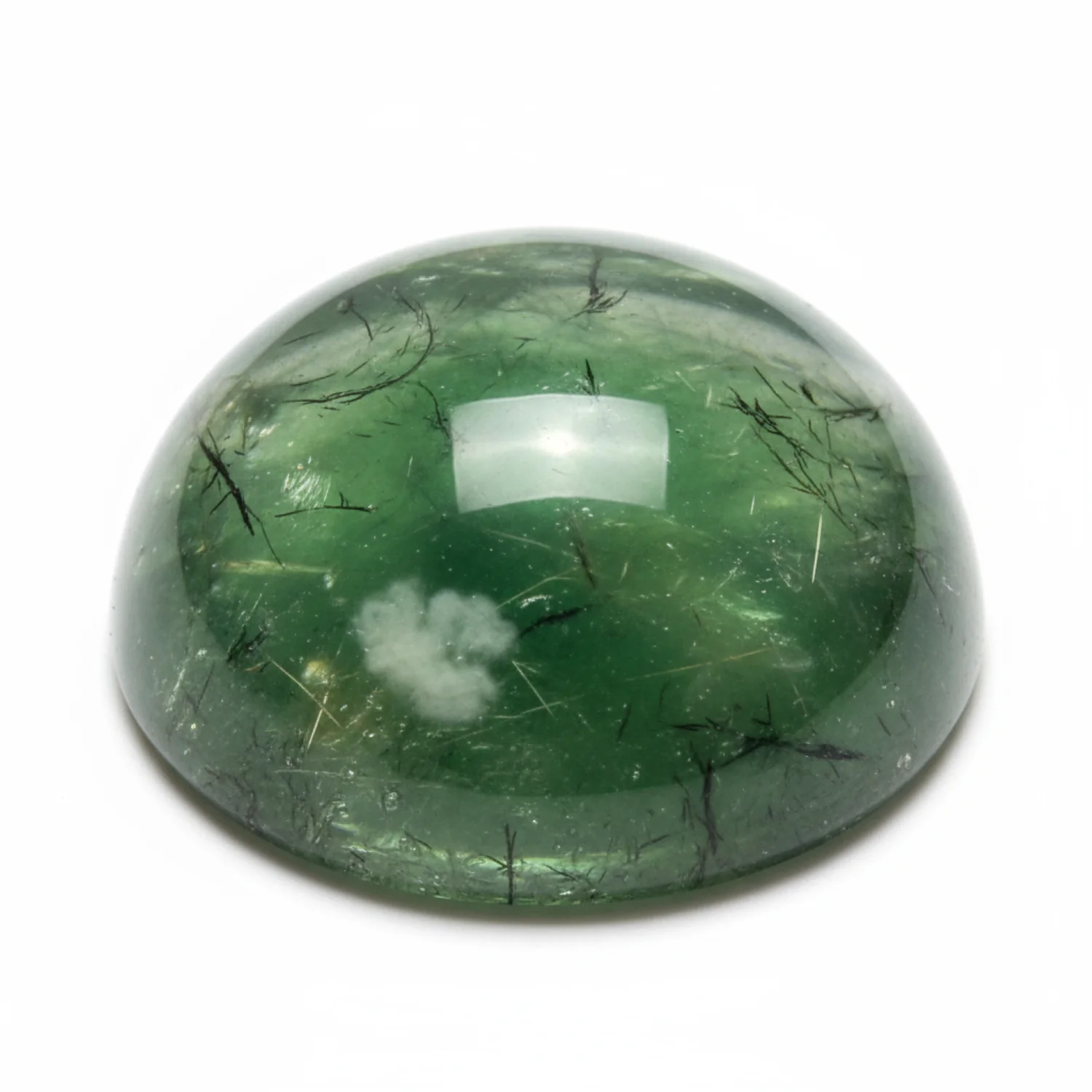 Green Tourmaline 1PC Small 8x8 MM Round Cabochon Green Genuine semi Precious Loose Gems - Image 2