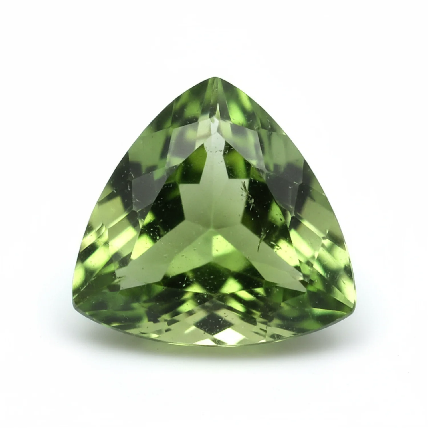 Green Tourmaline 1PC Small 8x8 MM Triangle Faceted Green Luster Semi Precious Loose Gems - Image 2