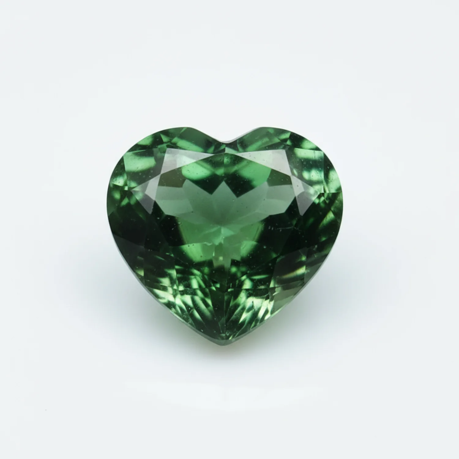 Green Tourmaline 1PC Tiny 5x5 MM Heart Faceted Green Sparkling Semi Precious Loose Gemstone