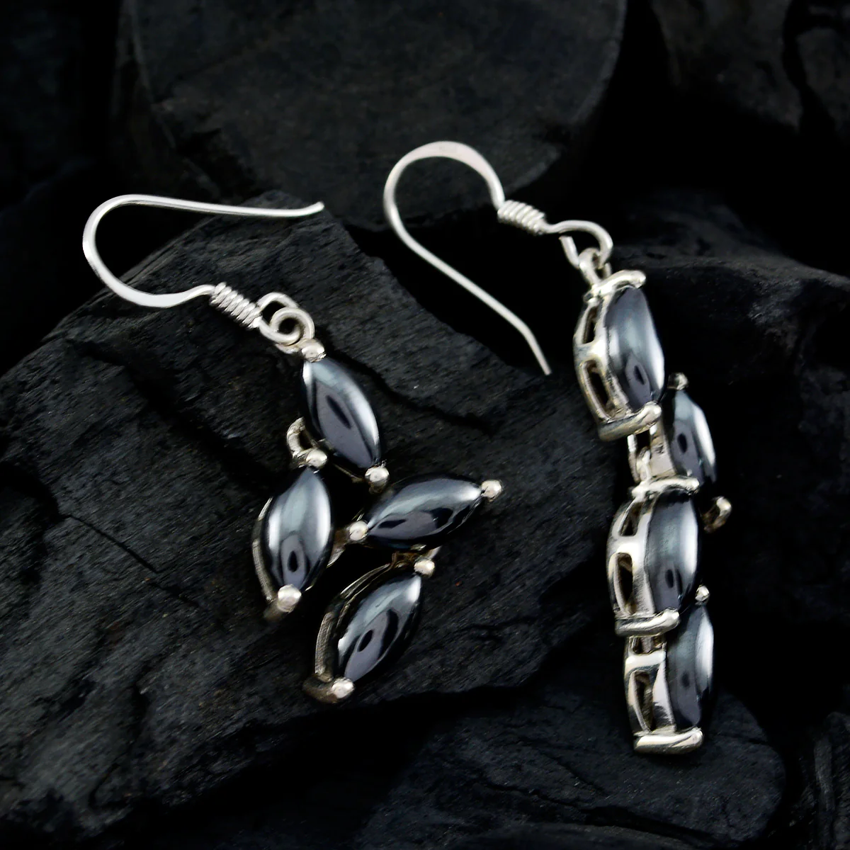 Gunmetal American Luisa multiple Dangle Gray 92.5 Silver Earring - Image 2