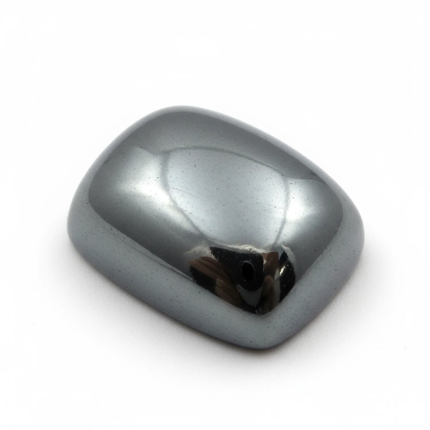 Hematite (Gunmetal) 1PC Medium 7x10 MM Emerald Cabochon Gray Sparkling semi Precious Loose Gemstone - Image 2