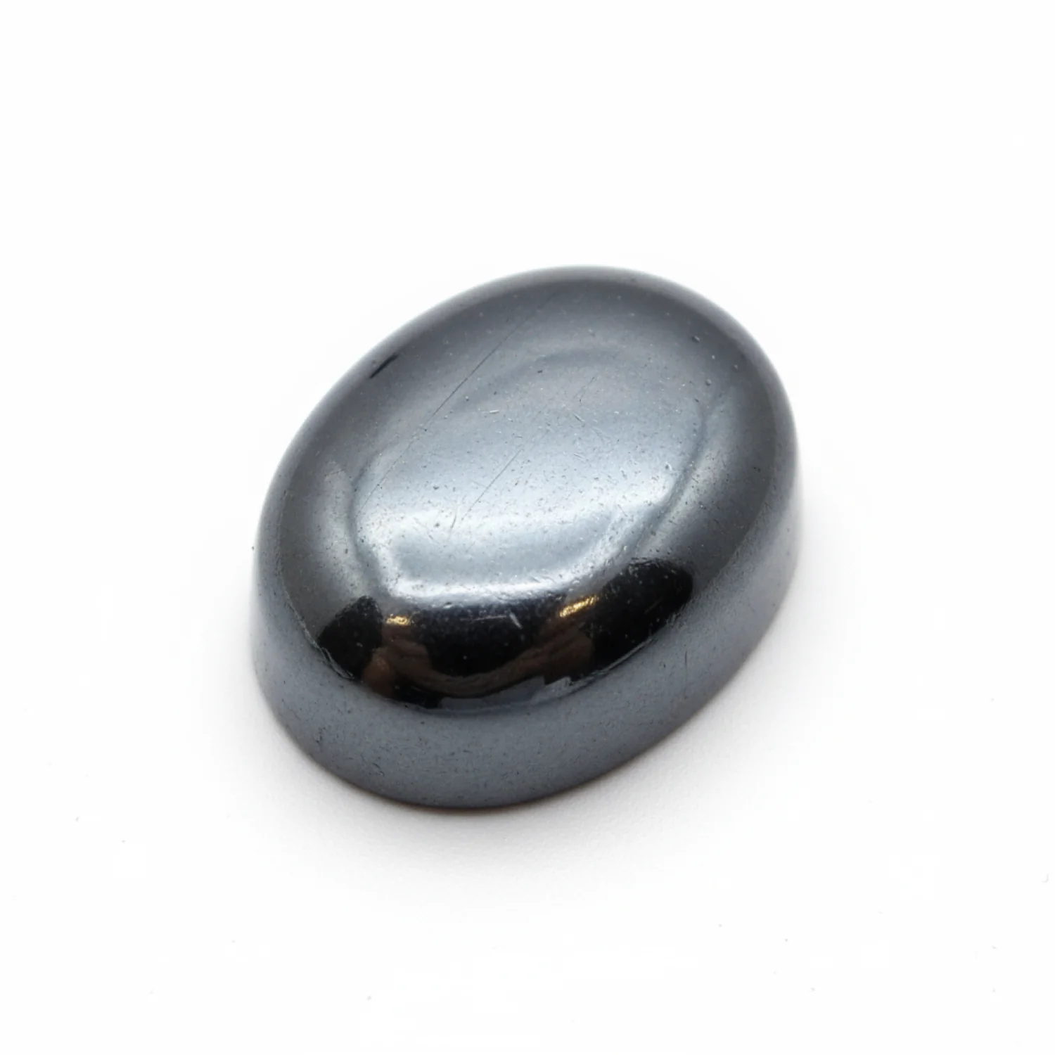 Hematite (Gunmetal) 1PC Medium 7x10 MM Oval Cabochon Gray Shine semi Precious Precious Gemstone