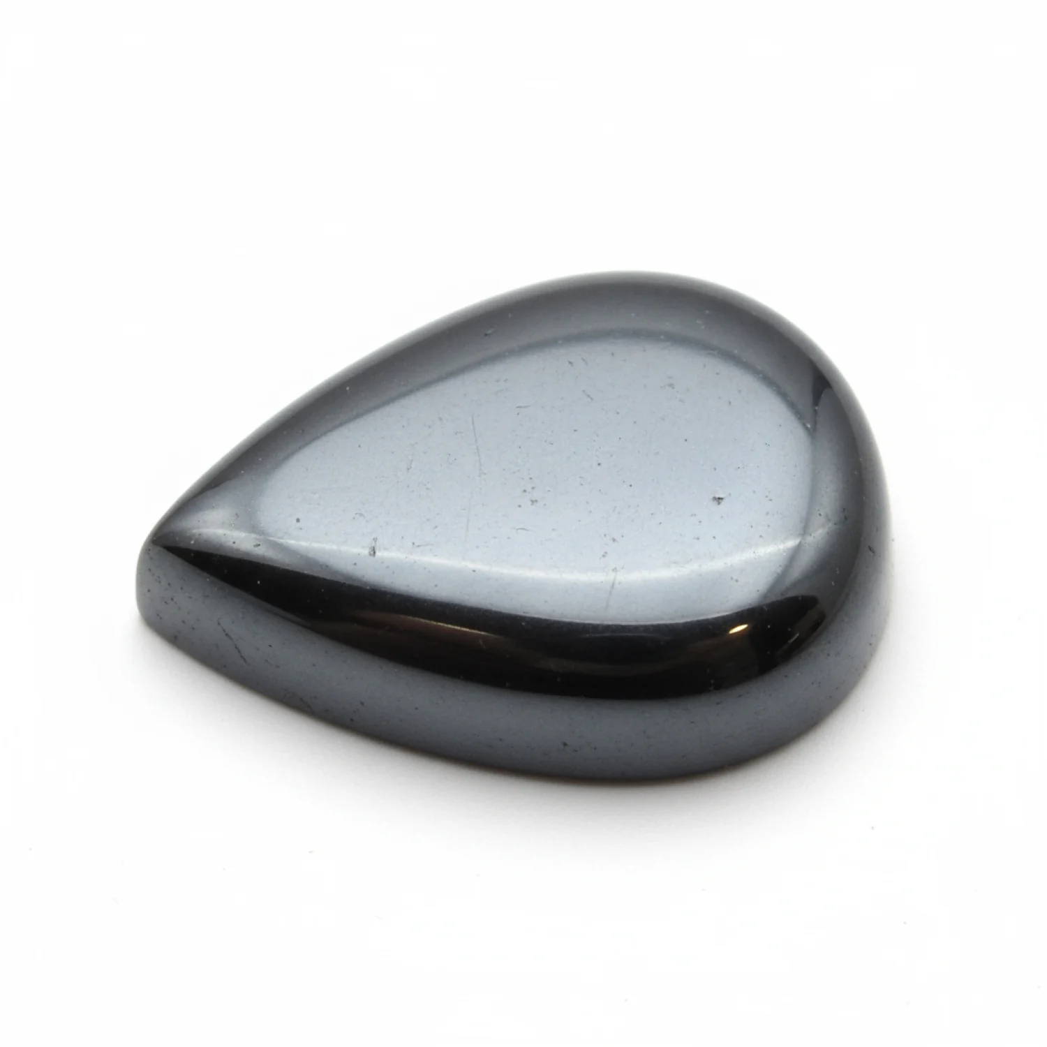 Hematite (Gunmetal) 1PC Medium 8x10 MM Pear Cabochon Gray Pure semi Precious Precious Gemstone