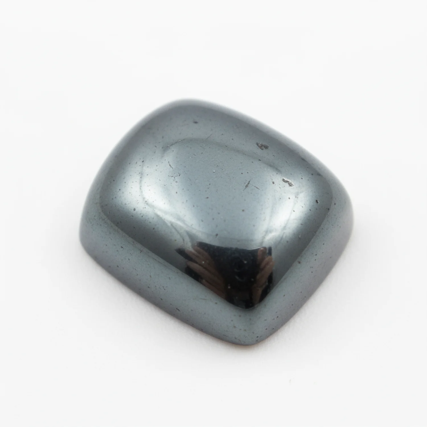 Hematite (Gunmetal) 1PC Small 6x8 MM Emerald Cabochon Gray Pure semi Precious Precious Gemstone - Image 2