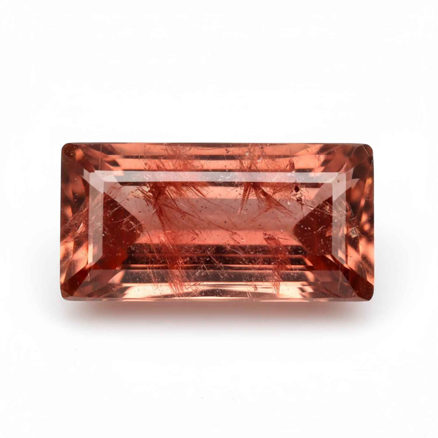 Hessonite Garnet (Gomed) 1PC Large 8x16 MM Baguette Faceted Red Lustrous Precious Gems - Image 2